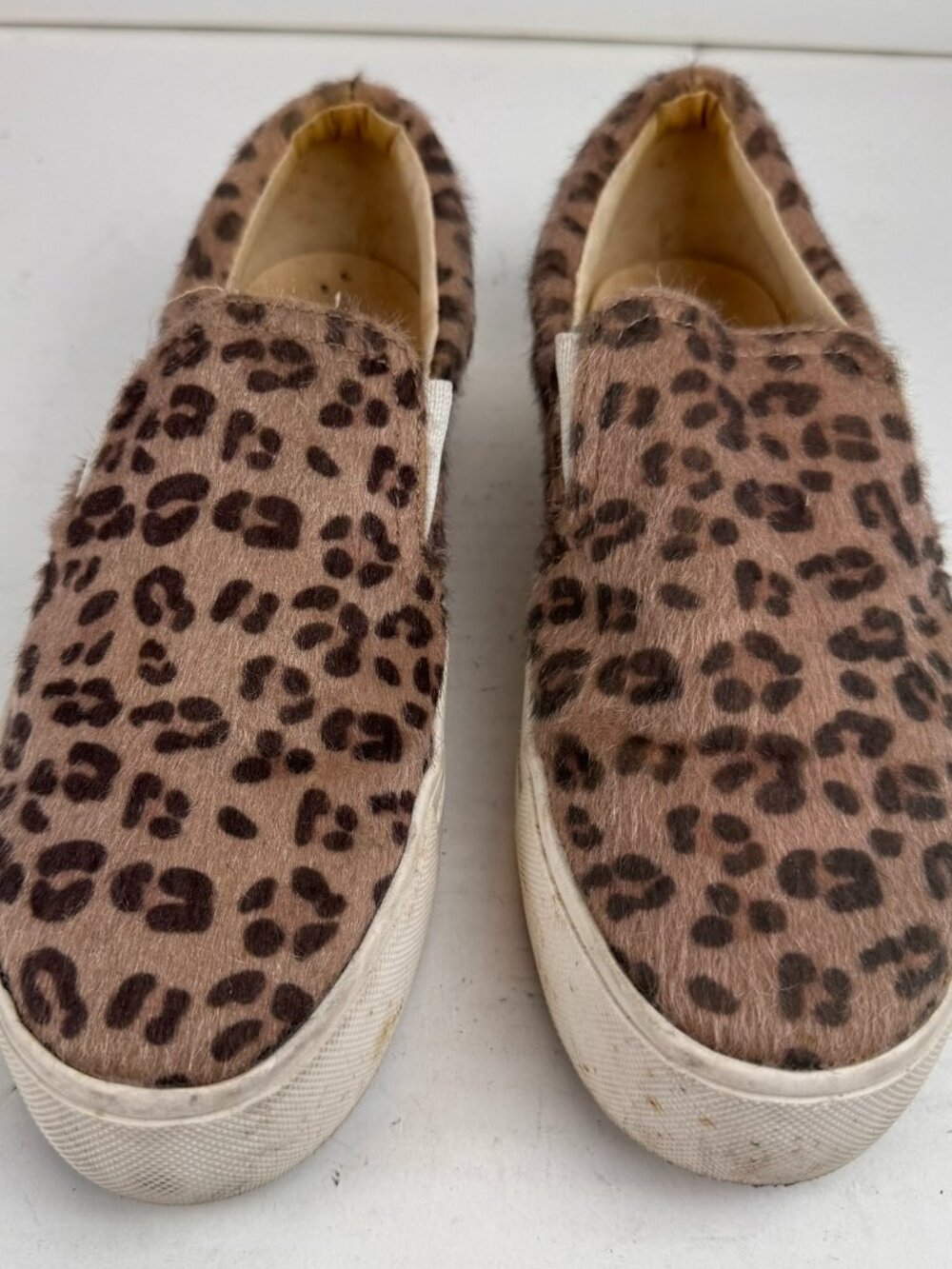 American Eagle Women's Leopard Print Calf Hair Slip On Sneakers Shoes Size 8 US